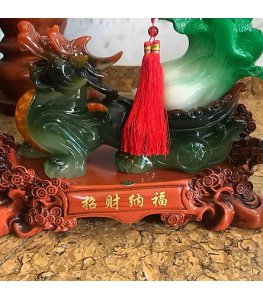 TỲ HƯU HOÀNH TRÁNG XANH mệnh THUỶ MỘC HOẢ 40cm CAO 28cm