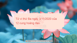 Tử vi thứ Ba ngày 3/11/2020 của 12 cung hoàng đạo