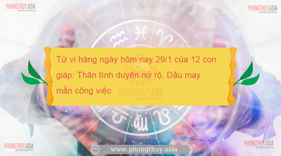 Tử vi hàng ngày hôm nay 29/1 của 12 con giáp: Thân tình duyên nở rộ, Dậu may mắn công việc