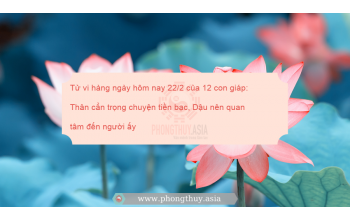 Tử vi hàng ngày hôm nay 22/2 của 12 con giáp: Thân cẩn trọng chuyện tiền bạc, Dậu nên quan tâm đến người ấy