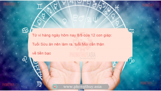 Tử vi hàng ngày hôm nay 8/5 của 12 con giáp: Tuổi Sửu ăn nên làm ra, tuổi Mùi cẩn thận về tiền bạc