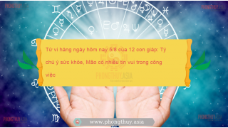 Tử vi hàng ngày hôm nay 5/8 của 12 con giáp: Tý chú ý sức khỏe, Mão có nhiều tin vui trong công việc