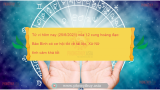 Tử vi hôm nay (25/6/2021) của 12 cung hoàng đạo: Bảo Bình có cơ hội tốt về tài lộc, Xử Nữ tình cảm khá tốt